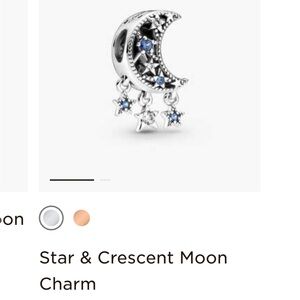 Pandora Silver and Blue Star & Crescent Moon Charm